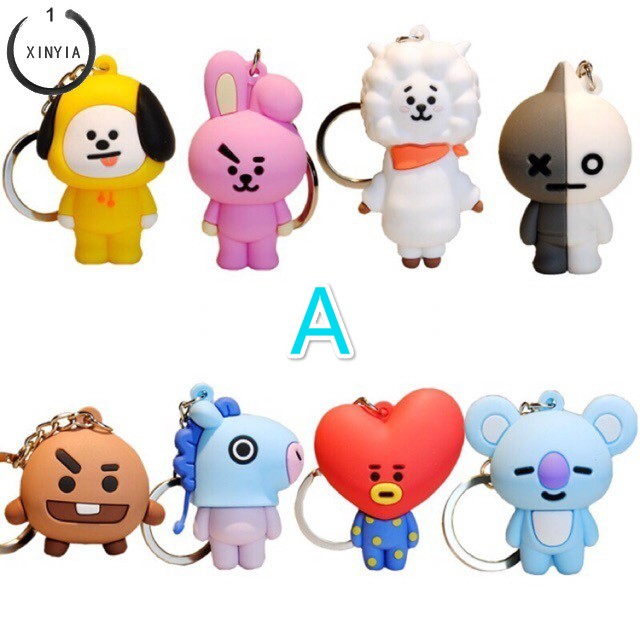 [Bayar Di Tempat]Kpop BTS BT21 TATA KOYA Keychain COOKY MANG Key Holder Chain Bag Pendant Keyring