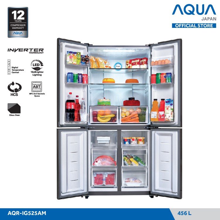 AQUA JAPAN Kulkas Multidoor Inverter AQR-IG525AM(GB) 465 Liter FREE ONGKIR (JABODETABEK)