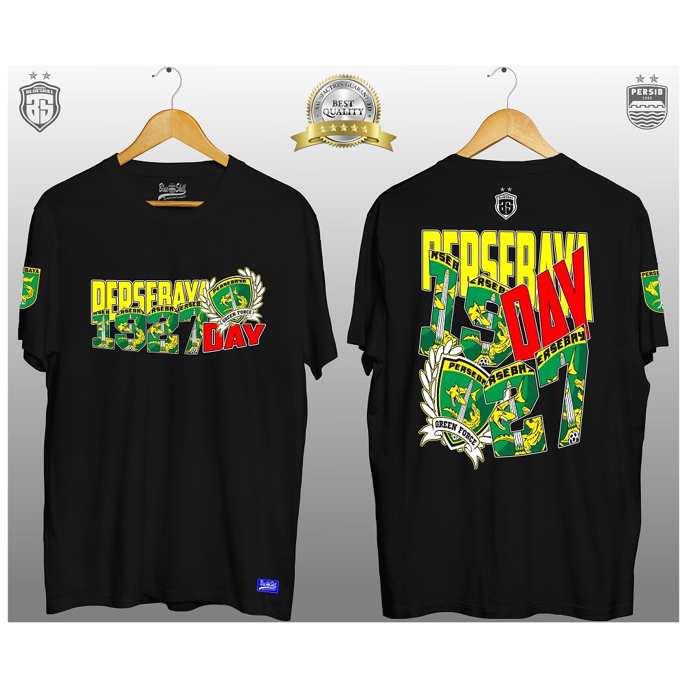 Kaos persebaya day / kaos supporter persebaya / kaos persebaya surabaya 1927 / kaos distro pendek persebaya untuk pria dan wanita / kaos originalblueskill