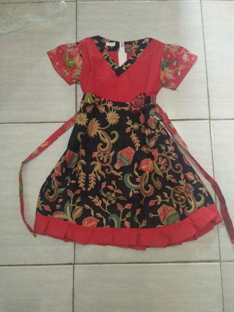 Qnunbatik Batik Keluarga/family Gamis Muslim Azizah Gentong Hitam