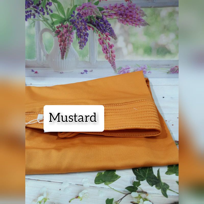 hijab jersey tali tambang/bergo jersey tali kepang/hijab jersey tali kepang/kerudung jersey tambang/hijab tali tambang polos variasi-mustard