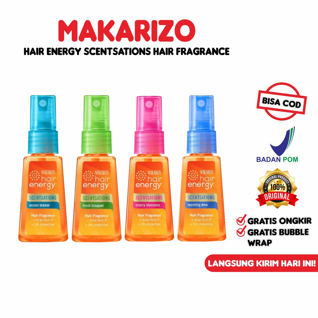 MAKARIZO Hair Energy Scentsations Hair Fragrance 30mL 100mL | Parfum Rambut Mist Perfume