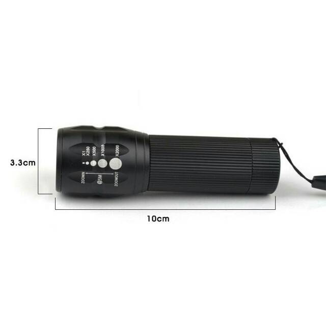 Taffware Senter LED Cree Q5 2000 Lumens - Black