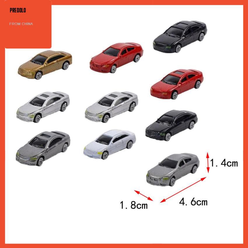 10pcs Miniatur Mobil Skala 1: 87 Untuk Pemandangan Kereta Api