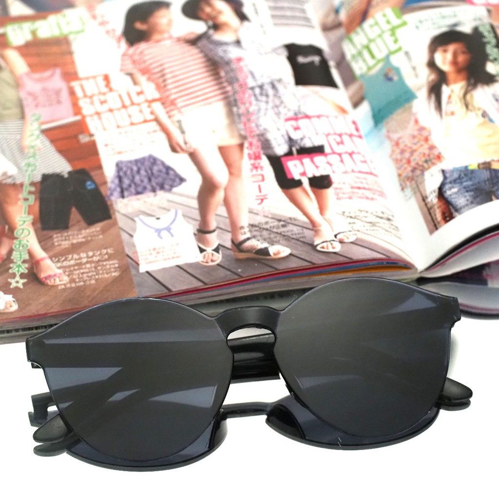 Kacamata Jelly Pria Wanita Kacamata Fashion Murah / Kaca Mata Candy Sunglasses Korea Warna Warni-1. Black