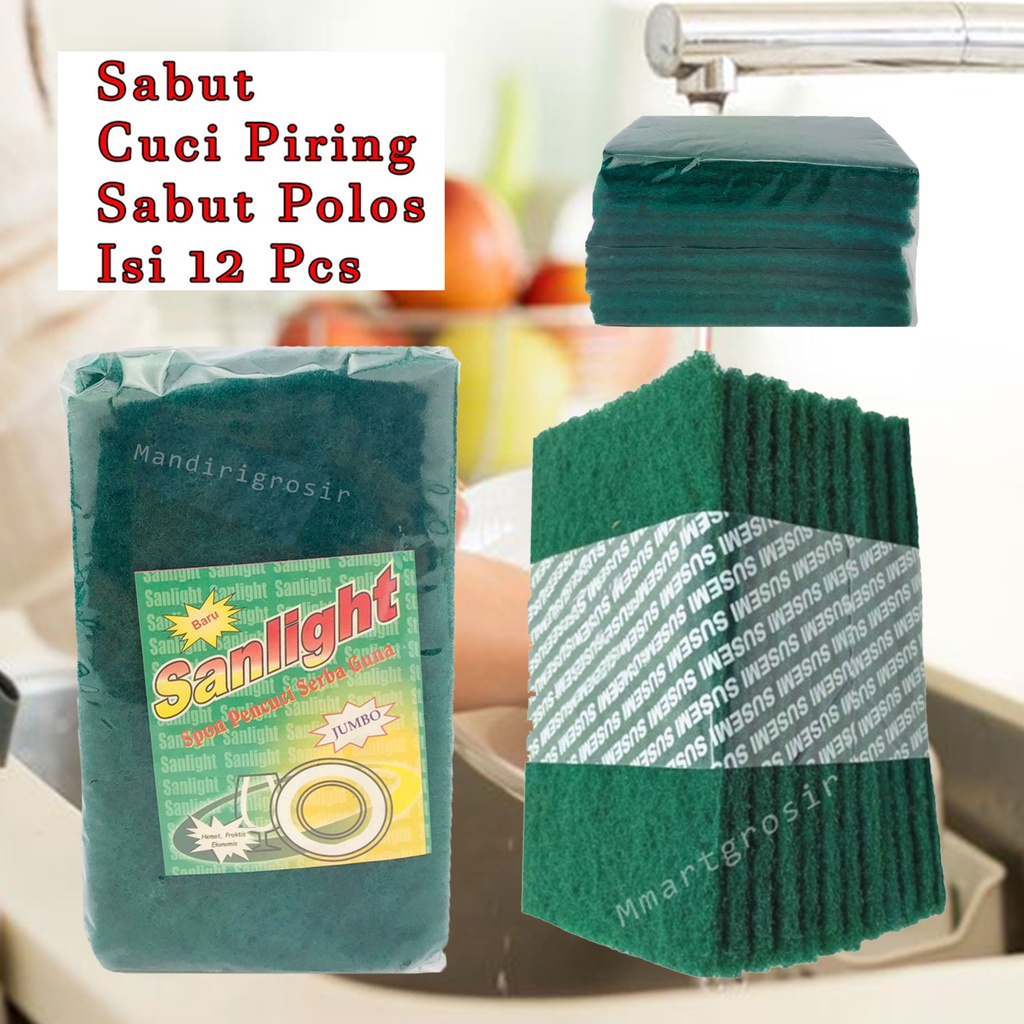 Sabut Polos * Susemi * Sanlight * Sabut Cuci Piring * 12pcs