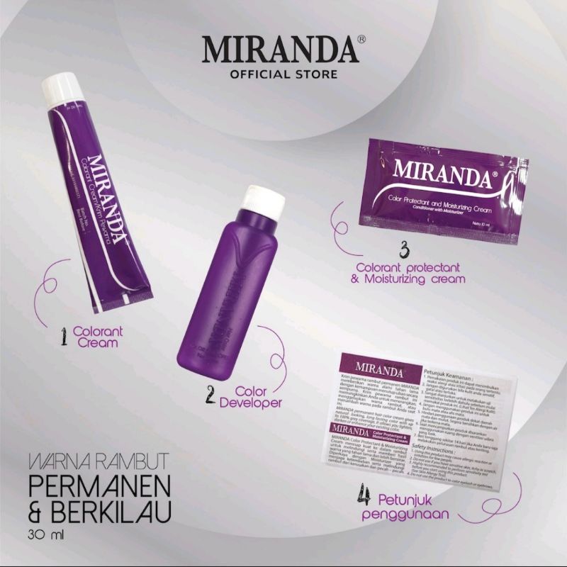 Miranda Hair Colour Pastel Series | Semir Rambut Miranda Warna Pastel 30ml