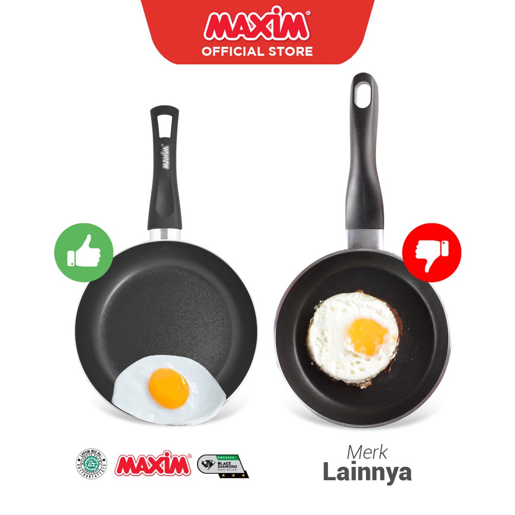 Maxim New EZP Panci Teflon Anti Lengket 18cm / 3.5L Pourpan + Tutup Kaca