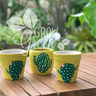 TERLAKU MOTIF  KAKTUS POT  GERABAH  TERRACOTTA TERAKOTA 