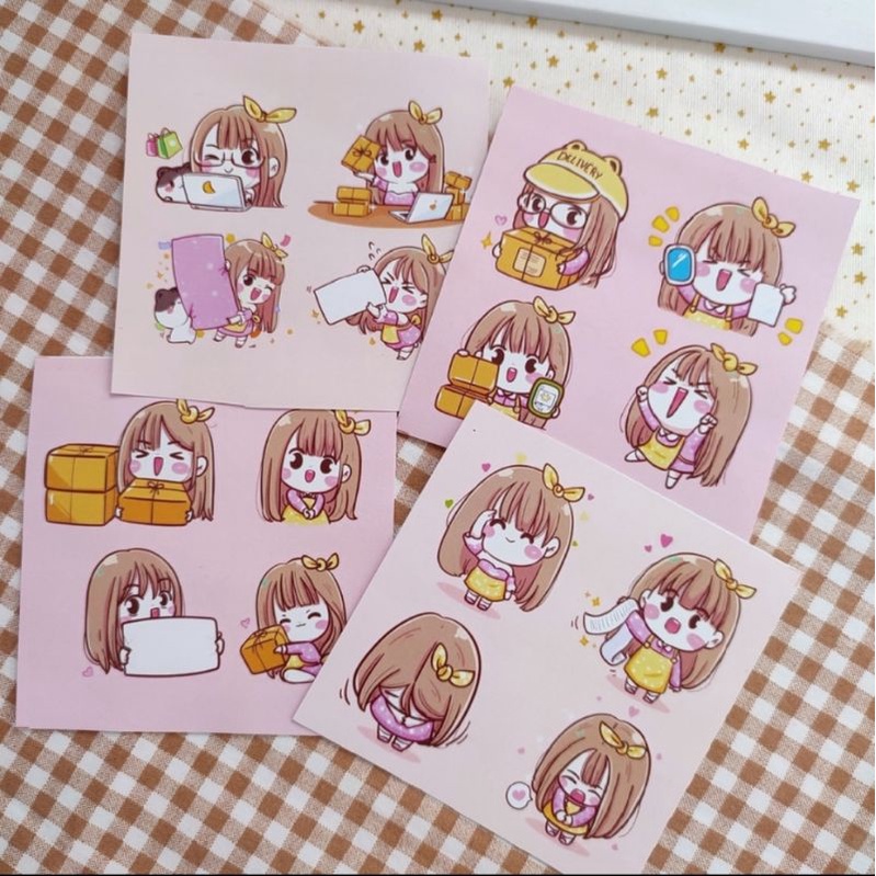 

Cute girl stiker sticker tinggal tempel 8x8 cm