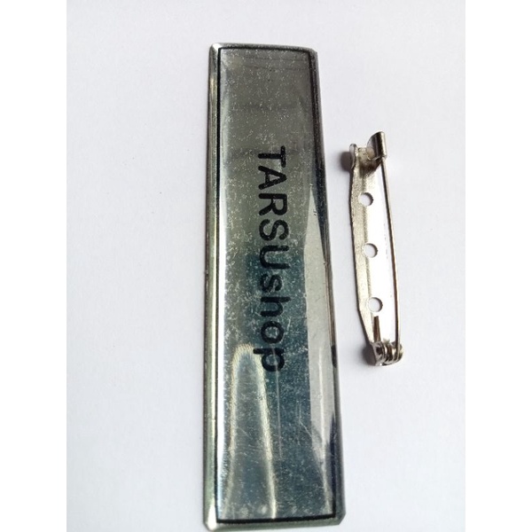 

nametag nama dada stainless perekat peniti