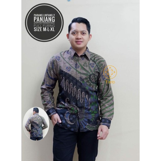 Tirto Batik Nature Forest Kemeja Baju Pria Lengan Panjang Motif Elegan Full Furing Tirto