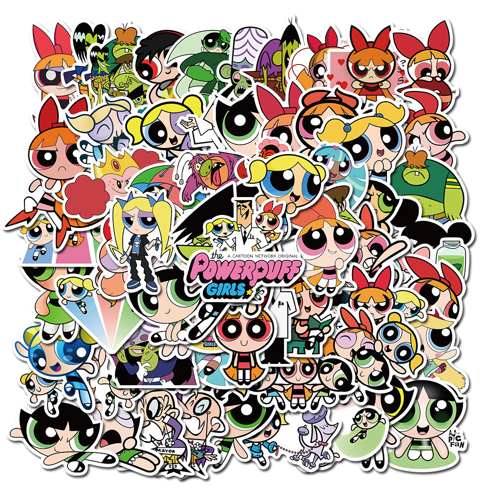 74 Powerpuff Girls Graffiti Stickers Luggage Laptop Skateboard Guitar Decoration Stickers