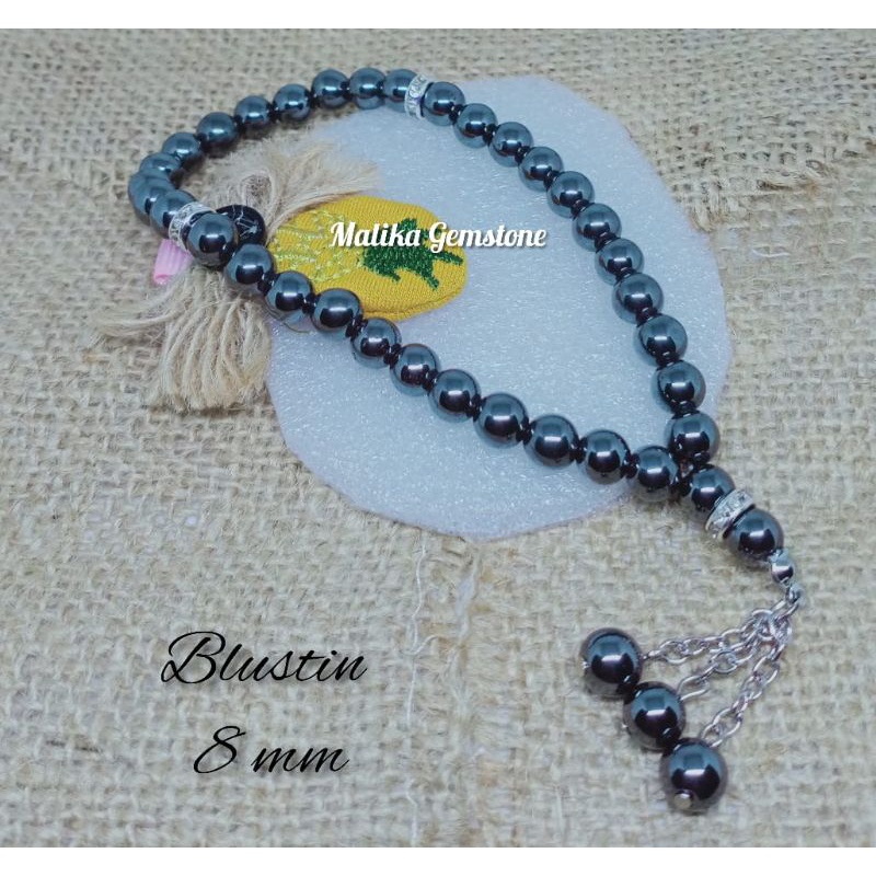 TASBIH BATU KESEHATAN BLUSTIN 33 BUTIR 8MM 100% NATURAL