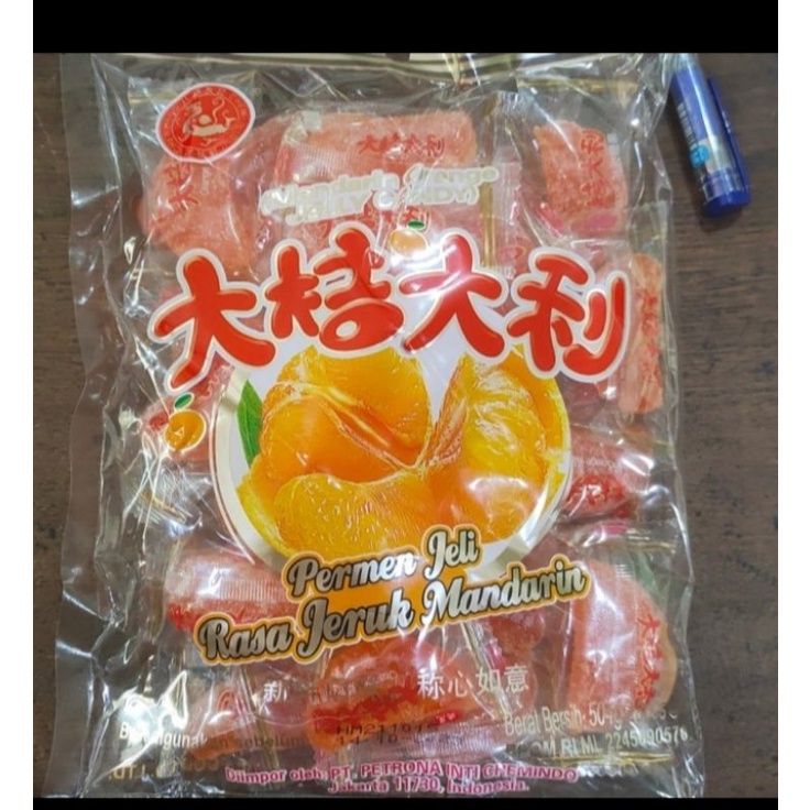 Permen jelly jeli manisan jeruk mandarin manis imlek cina Naraya Halal 500 gram