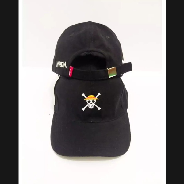 Topi Baseball Hat Motif One Piece Tengkorak Pria Wanita Premium Clip Besi.