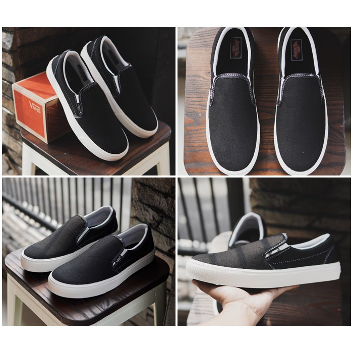 SEPATU VANS SLIP ON MOTIF OG HITAM MURAH