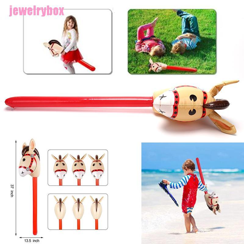 JXbaby Inflatable Horse Heads Cowgirl Stick Outdoor Educational Children Kid Gifts Toys