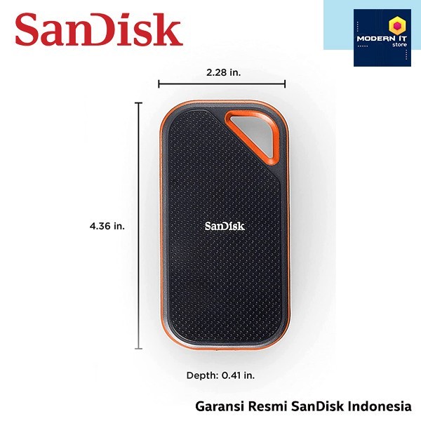 Promoo ....  Sandisk SSD Portable Extreme Pro  High Speed external anti air slim 2TB 2 TB tera 2tera  USB up to 550 MB/s Garansi Resmi 5 Tahun type usb C