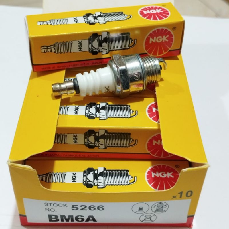 10(Sepuluh)pcs Spark Plug Busi Mesin Potong Rumput BP6MA Chainsaw Senso Kecil BesarSemprot Hama Moto