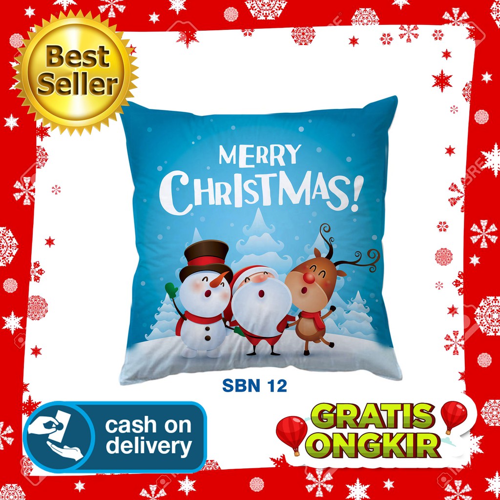  SARUNG  BANTAL  SOFA NATAL  MERRY CHRISTMAS KURSI  DEKOR KADO 