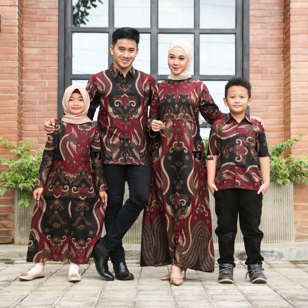 Seragam Baju Batik Couple Sogan Sarimbit Keluarga Ayah Ibu Anak Cowok Cewek Jumbo Family Premium Terbaru