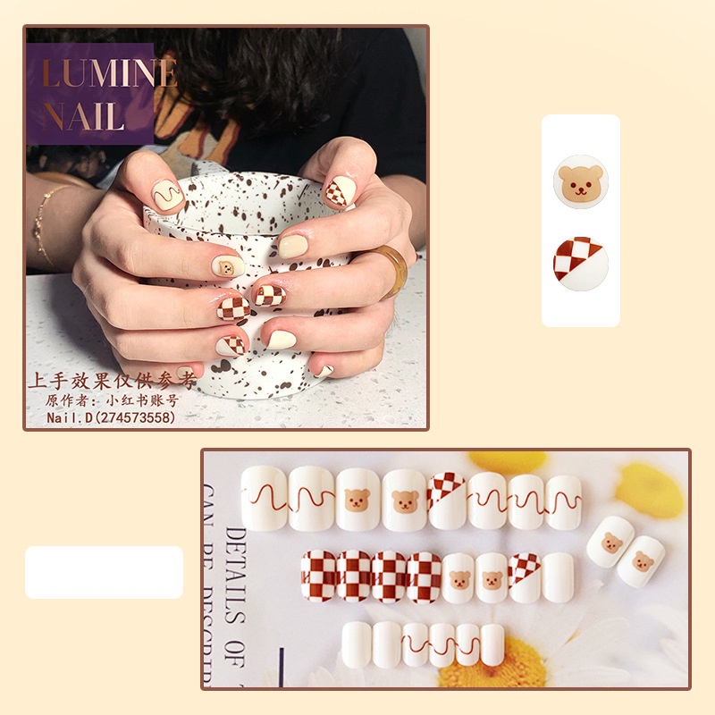 Kuku Palsu Fake Nail 24 Pcs Kemasan Strip Kuku Palsu Baru Fake Nails Kuku Palsu 3d Kuku Palsu Polos French Manicure-T144