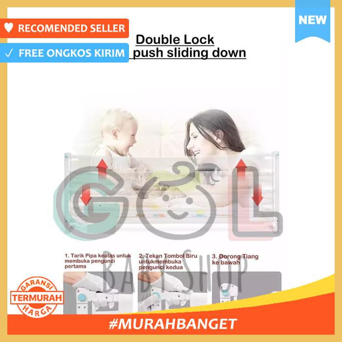 [GOL] PENGAMAN RANJANG MESH SECURITY BABY BEDRAIL 200CM TINGGI 85CM