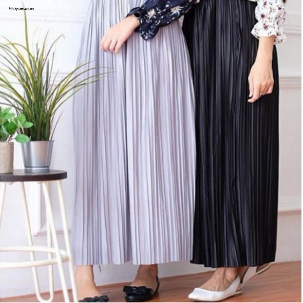 (Termurah) Rok plisket bahan hyget