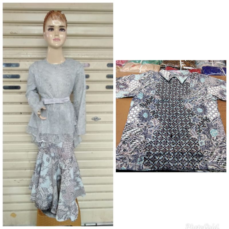 couple kebaya anak/kebaya aurora tulle/keemeja batik anak