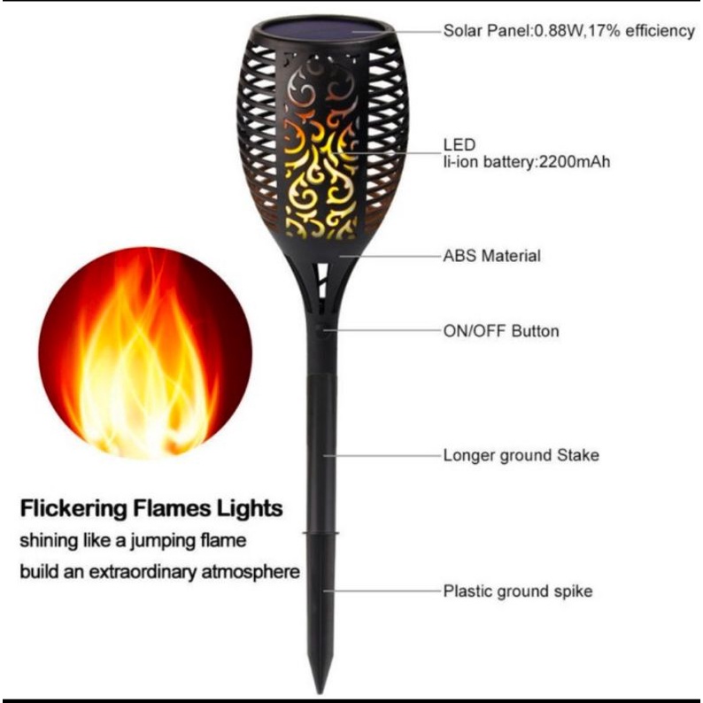 lampu solar obor taman tancep