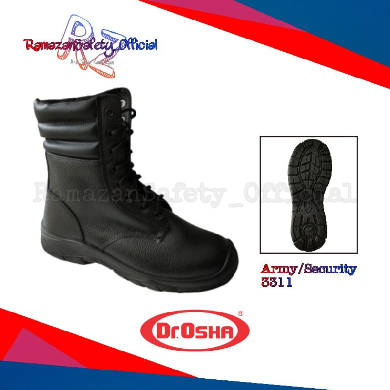Sepatu Safety Dr Osha Satpam Army Security 3311 Original Termurah