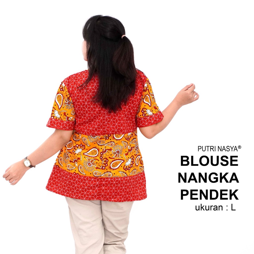 Atasan Batik Blouse Big Size Wanita Lengkap L-XL-2L-3L-4L-5L-6L-7L Model Blus Jumbo Seragam Batik / Atasan Batik Big Size Formal / Pakaian Batik LD 140 Model Kantor Kerja Wanita