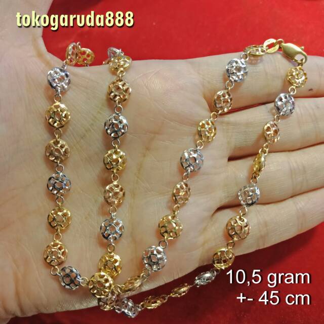 Kalung rantai tali anak dan dewasa emas asli kadar 700 70% 22 surabaya 3 dimensi warna gold whitegold rosegold