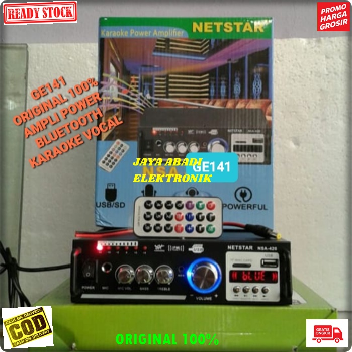 G141 ORI BLUETOOTH POWER AMPLIFIER MINI KARAOKE AMPLI BLUETOOTH AC DC VOCAL VOKAL SPEAKER SPK ACCU A