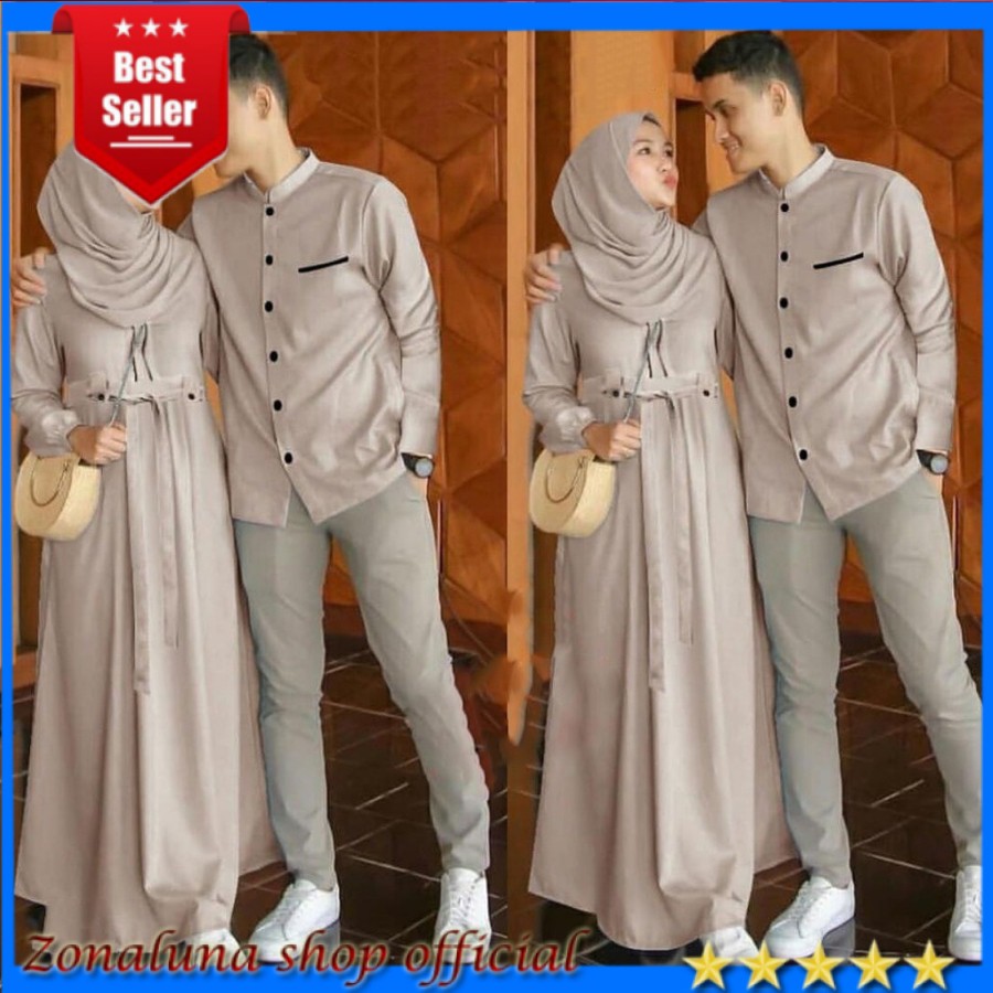  Gamis  Couple  Murah Gamis  Couple  Mewah Tapi Kalem 