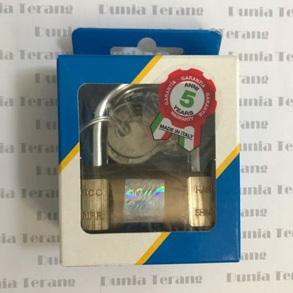 Gembok VIRO Balok 60mm Asli 103 / Kunci Gantung Bulat Kuningan 60 mm / Brass Rectangle Padlock Italy