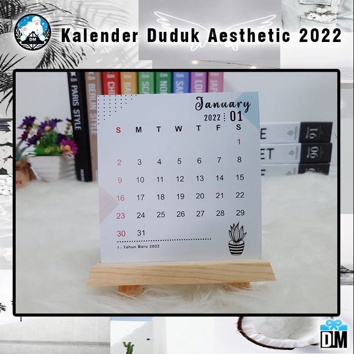 Jual Kalender Duduk Aesthetic Kalender 2021 2022 Minimalis Kalender ...