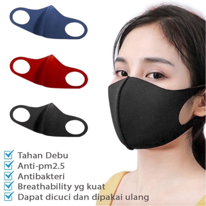 MASKER KAIN SCUBA - MASKER KAIN MOTIF - scb hitam