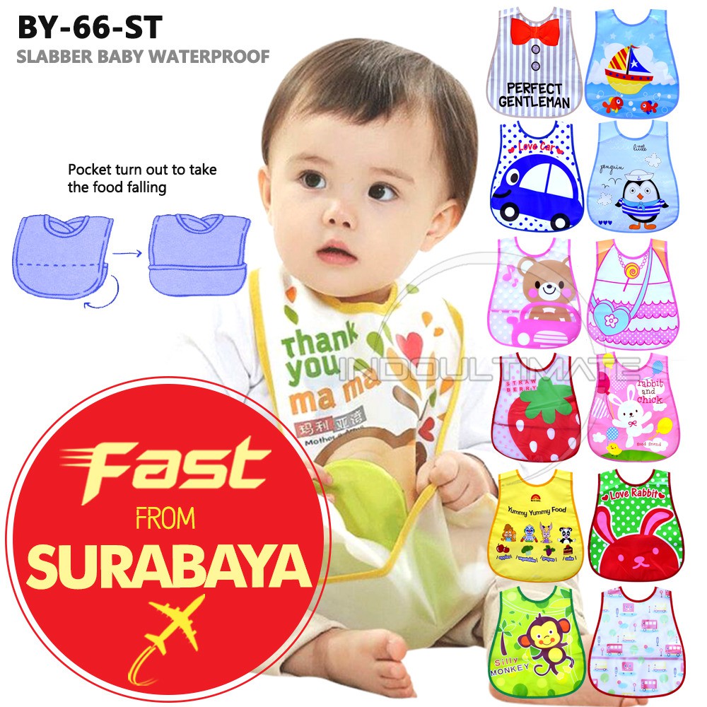 Sleber Slaber bib WATERPROOF celemek air liur / Celemek handuk Makan bayi BY-66 ST