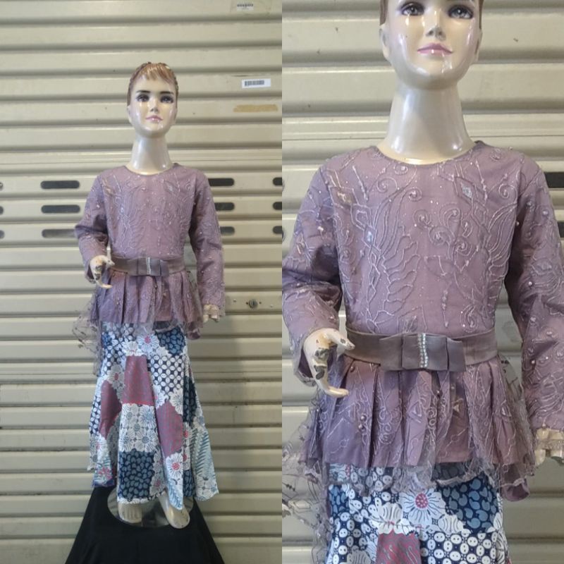 Real pict - Setelan Kebaya Anak Tille - Kebaya Aurora Tille - Kebaya Brokat Tulle / Kebaya Kartini