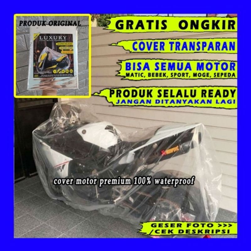 Cover Sarung Motor Transparan Bening Selimut Plastik Tutup Motor NMAX PCX VARIO