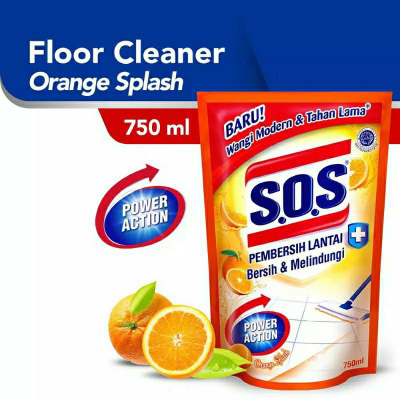 SOS pembersih lantai sereh 700 ml dan lemon, apel, orange, floral, violet 750 ml