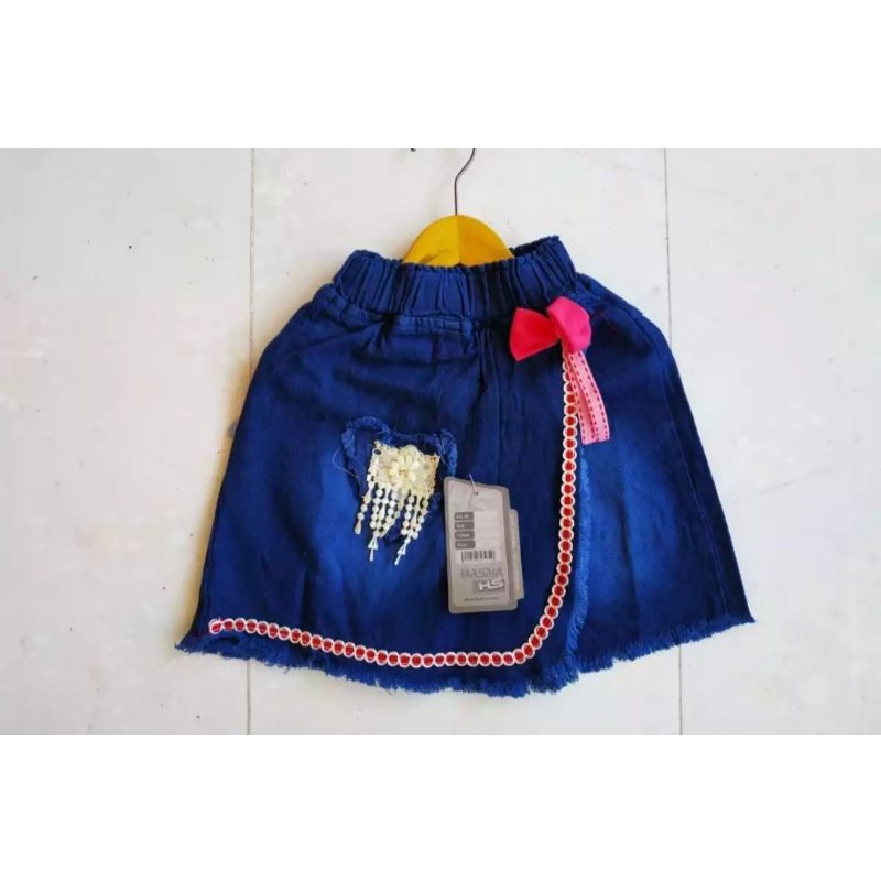 ROK CELANA PENDEK JEANS ANAK PEREMPUAN / ROK CELANA JEANS ROCELA ROK HOTPANTS  RAWIS 3 - 6 TAHUN