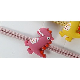OVERFLOWS.ID Ikat Rambut Ala Korea Motif Dinosaurus Kuncir Candy Import Mutrah Karet Rambut-REX TALI PINK