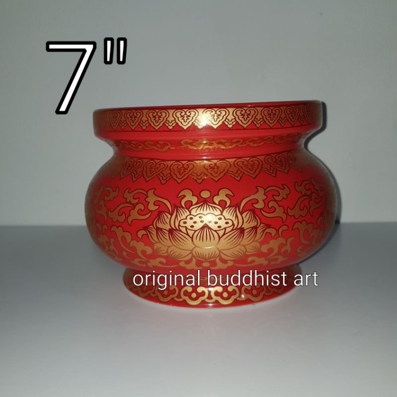 hiolo keramik teratai merah 7 inch