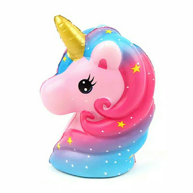 Mainan Squishy Import Kepala Unicorn Galaxy Cute