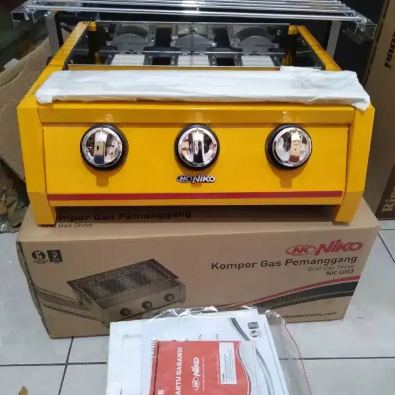 Niko Kompor Pemanggang 3 Tungku / Kompor Grill BBQ &amp; Sosis NK-GR3