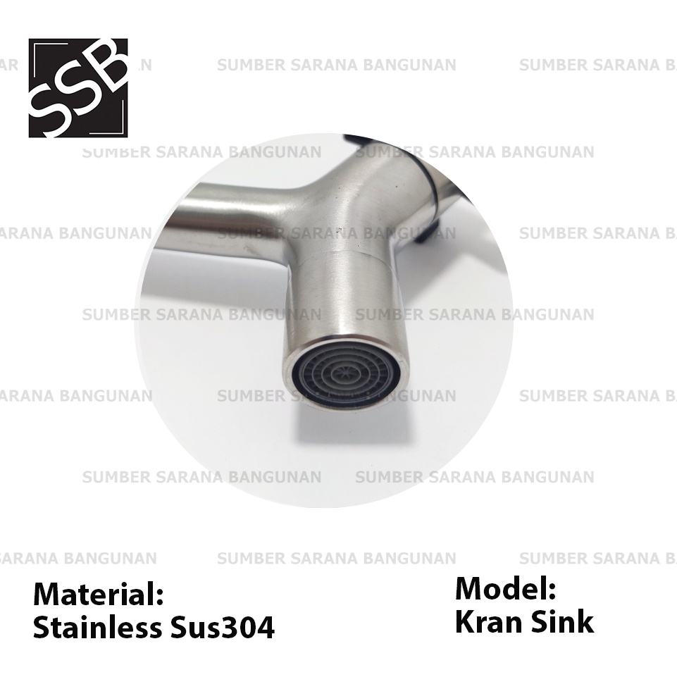 Kran Sink Panjang Stainless Minimalis / Keran Cuci Tangan SUS304 260