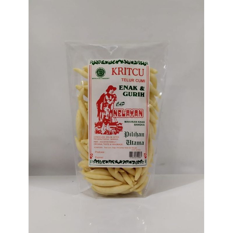 

Kricu cap nelayan 200gram stik telur cumi khas bangka oleh oleh snack cemilan asli bangka